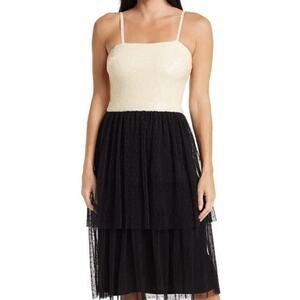 white christmas dresses HATCH: The Elodie Crochet Dress (Vanilla/Black) – Bump City main image 0